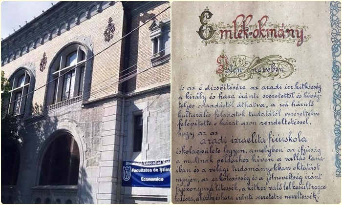 Document vechi de peste un secol, descoperit în peretele unei foste şcoli din Arad