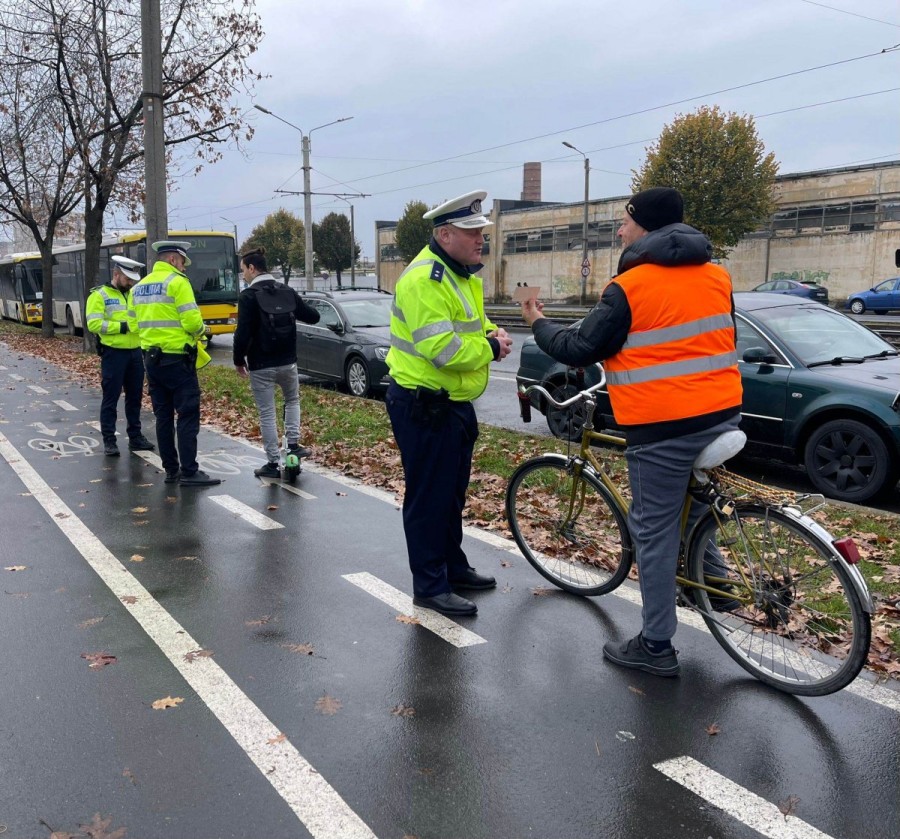 În atenția polițiștilor arădeni au fost bicicliștii și cei care se deplasează cu trotinetele