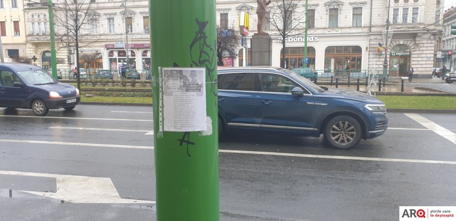 Afișe lipite în zona centrală: arădenii sunt avertizați cu privire la doi tineri acuzați că ar plasa bani falși