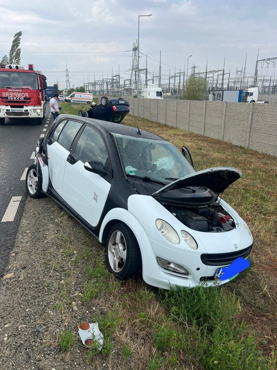 (VIDEO) Accident pe șoseaua Arad-Horia, la Uzina Electrică