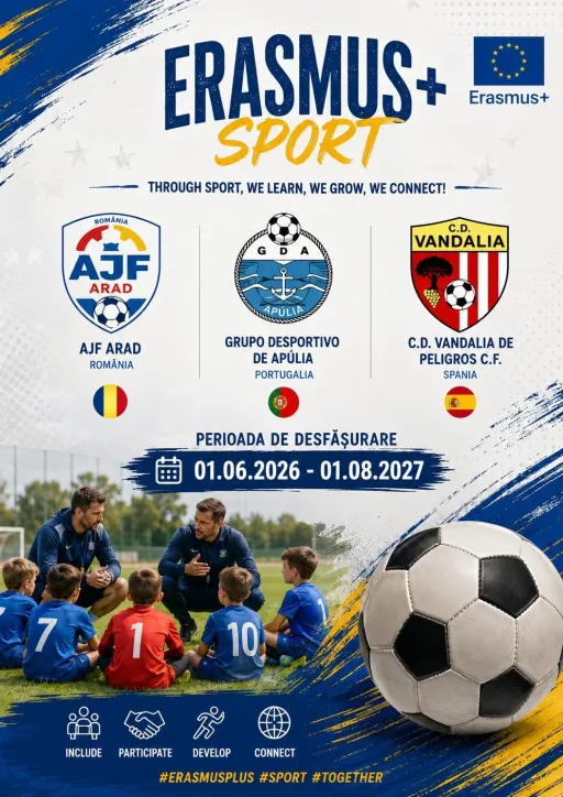 AJF Arad câștigă un proiect Erasmus+ cu parteneri europeni