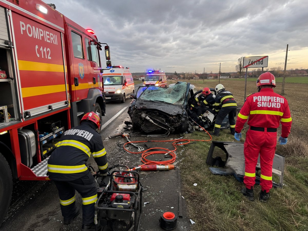  Accident rutier la ieșirea din Chișineu-Criș spre localitatea Zerind