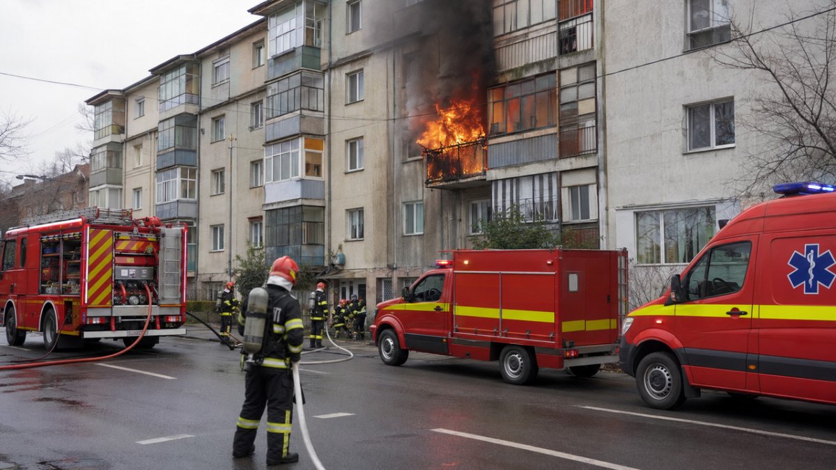  Incendiu izbucnit la un apartament pe strada Predeal