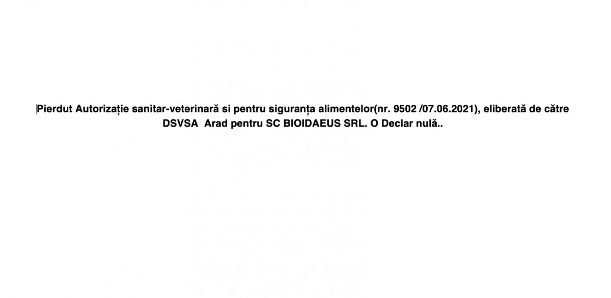 Anunț Pierdere