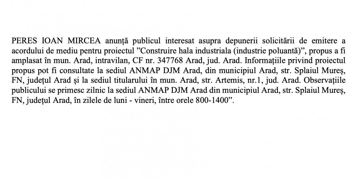 ANUNȚ